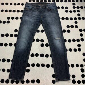 Diesel Jeans Mens 32x32 Thommer Slim Stretch Dark Wash Distressed Designer Denim